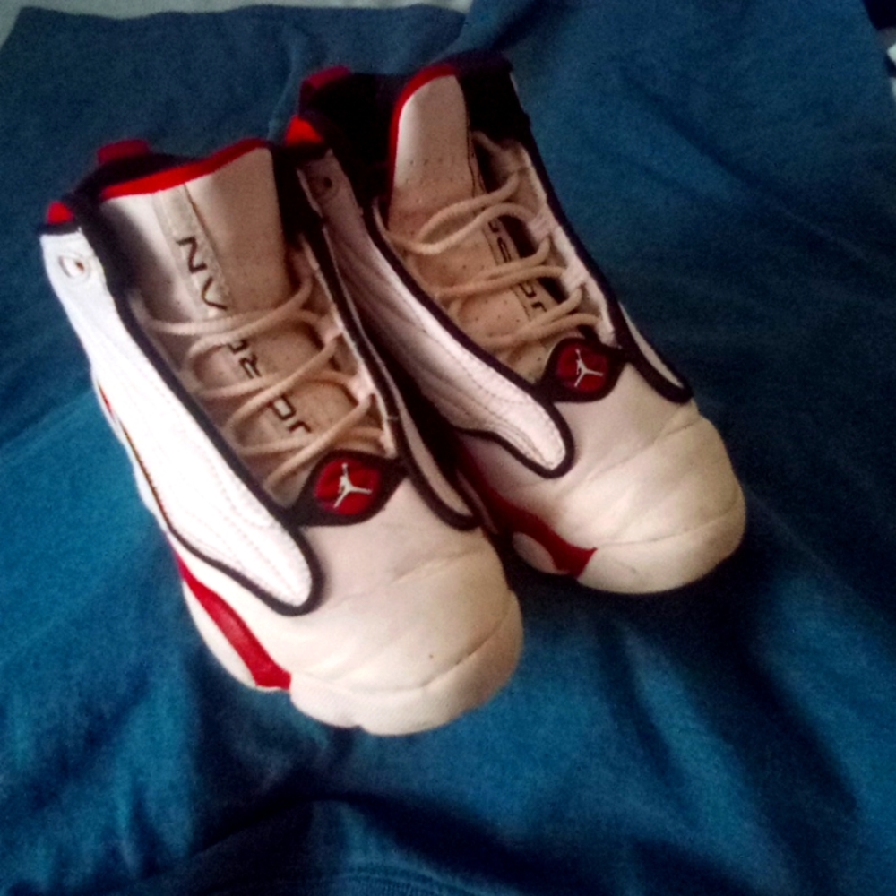 White Red and Black Nike Air Jordans for Boys
